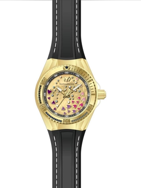 Technomarine Other - Technomarine Cruise Dream Unisex Gold Watch with Black Strap and Pink Accents